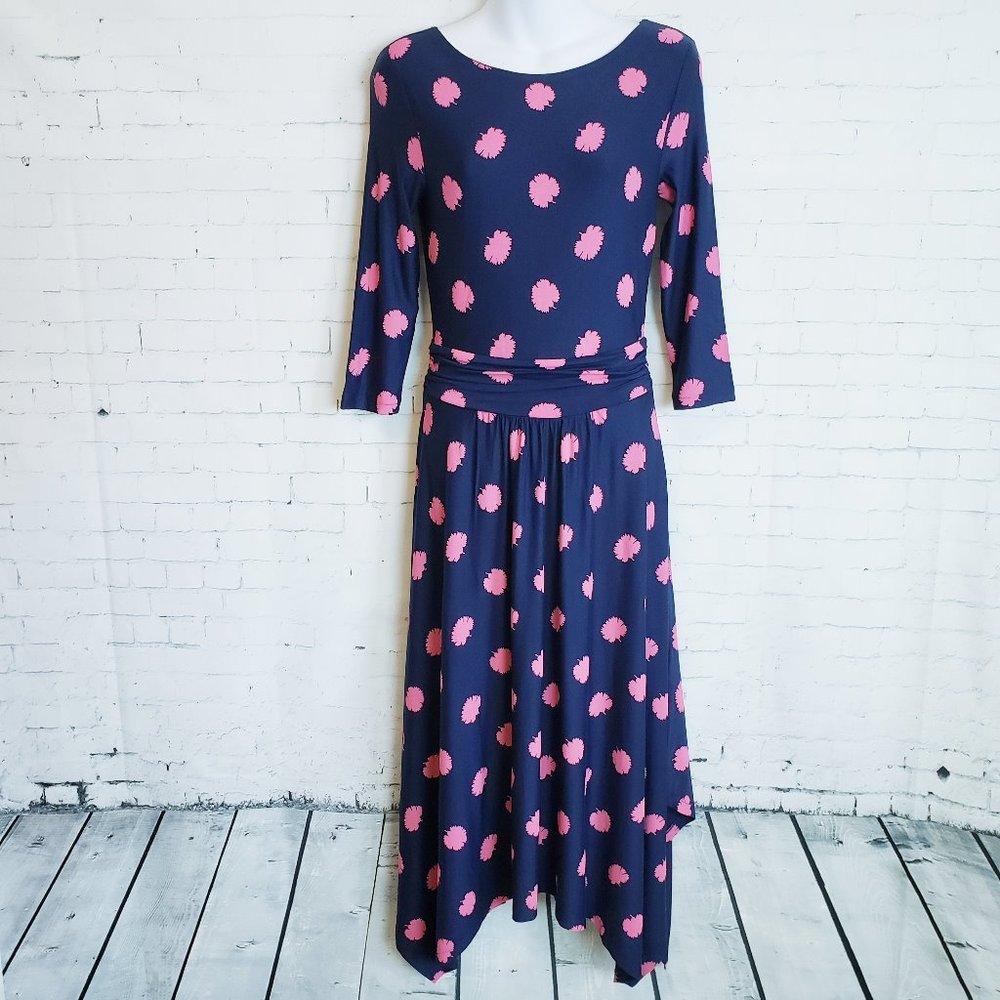 NWT Boden Jersey Dress Womens 6 Midi Navy Floral